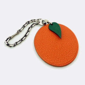 HERMÈS | "Orange” | Leather Bag Pendant