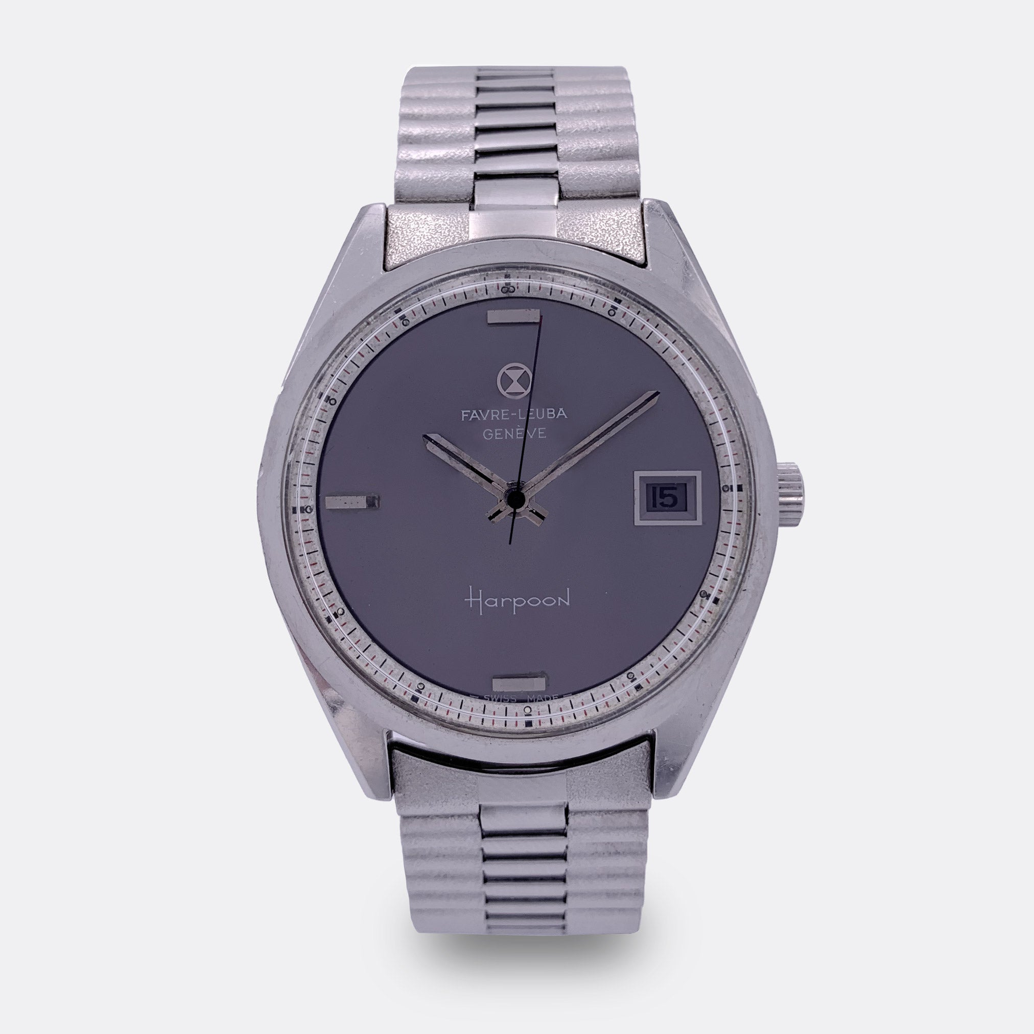 FAVRE-LEUBA | Harpoon | Diver Automatic Sportswatch | Date | Steel Grey Dial | 1960s