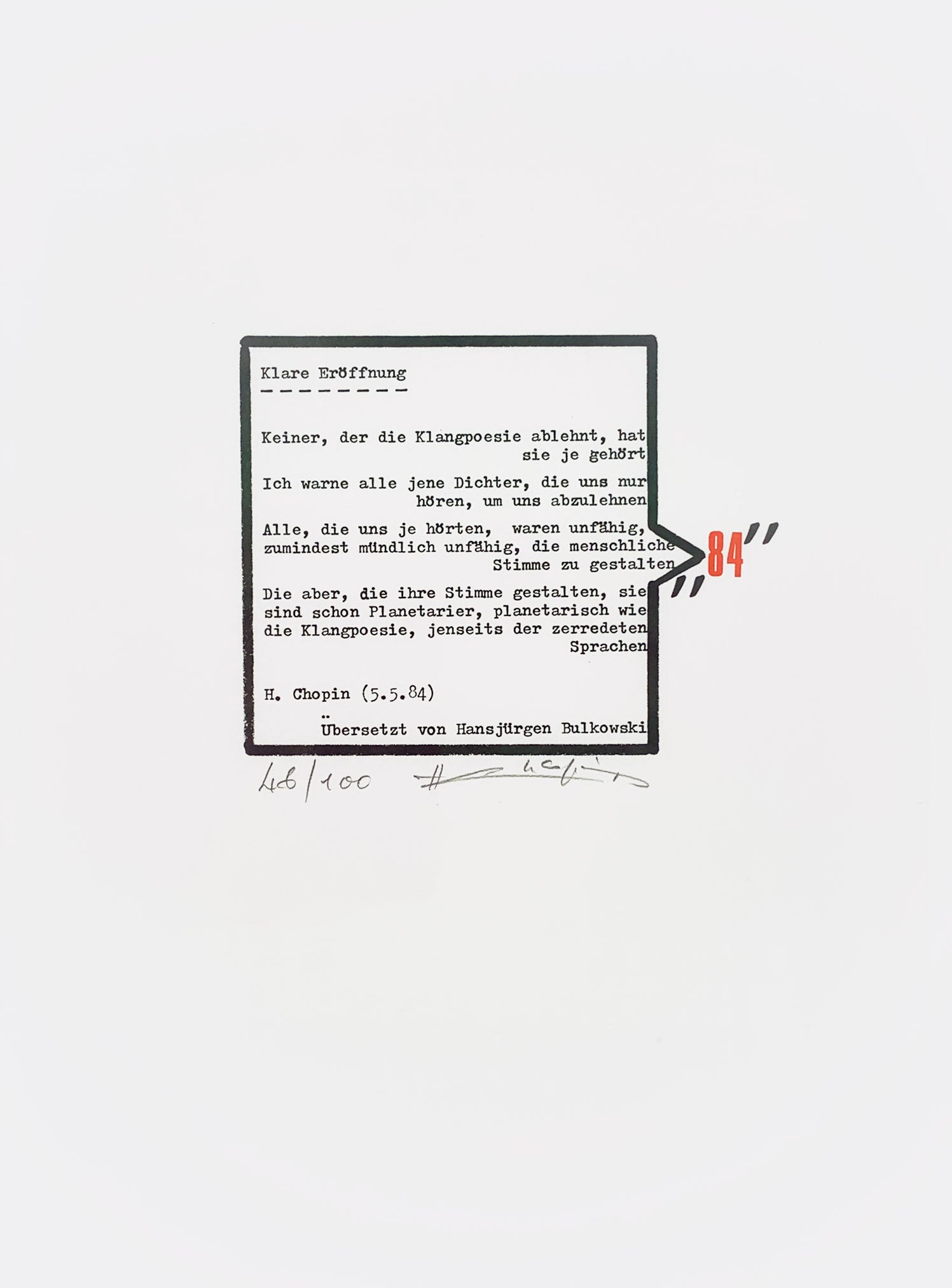 HENRI CHOPIN | Klangpoesie