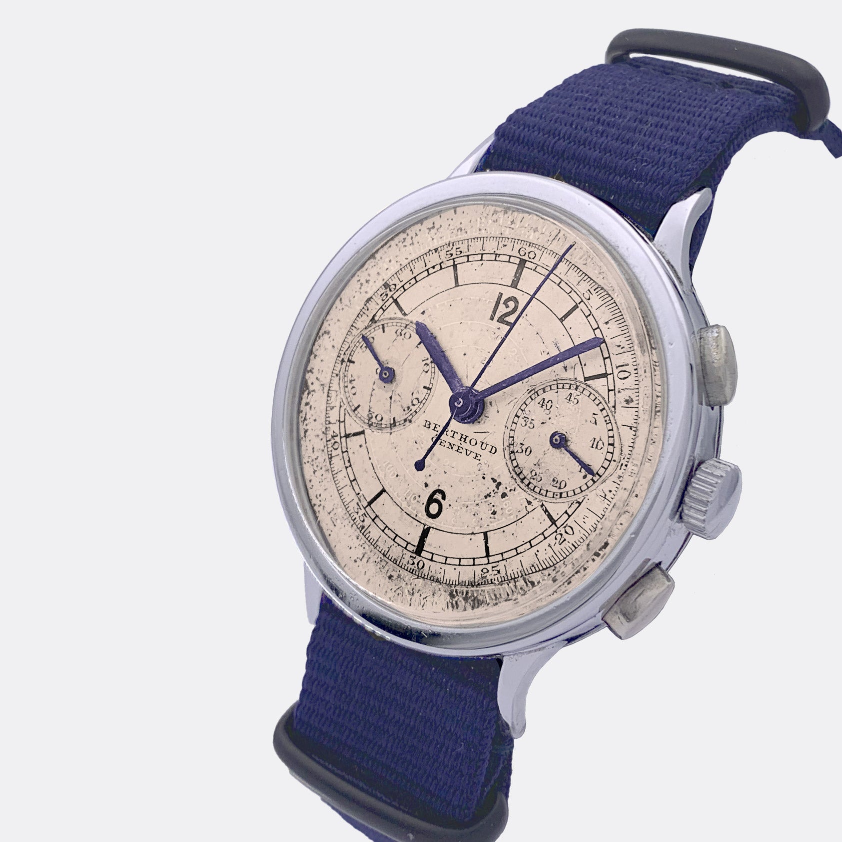 BERTHOUD | Super Jumbo Chronograph | Cream White Dial | Blue Hands | 1940s