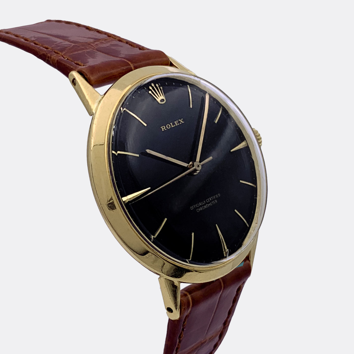 ROLEX | Super Jumbo Chronometer | Flying Saucer | 18K Yellow Gold | Black Gilt OCC Dial | Ref. 8940 | 1950s