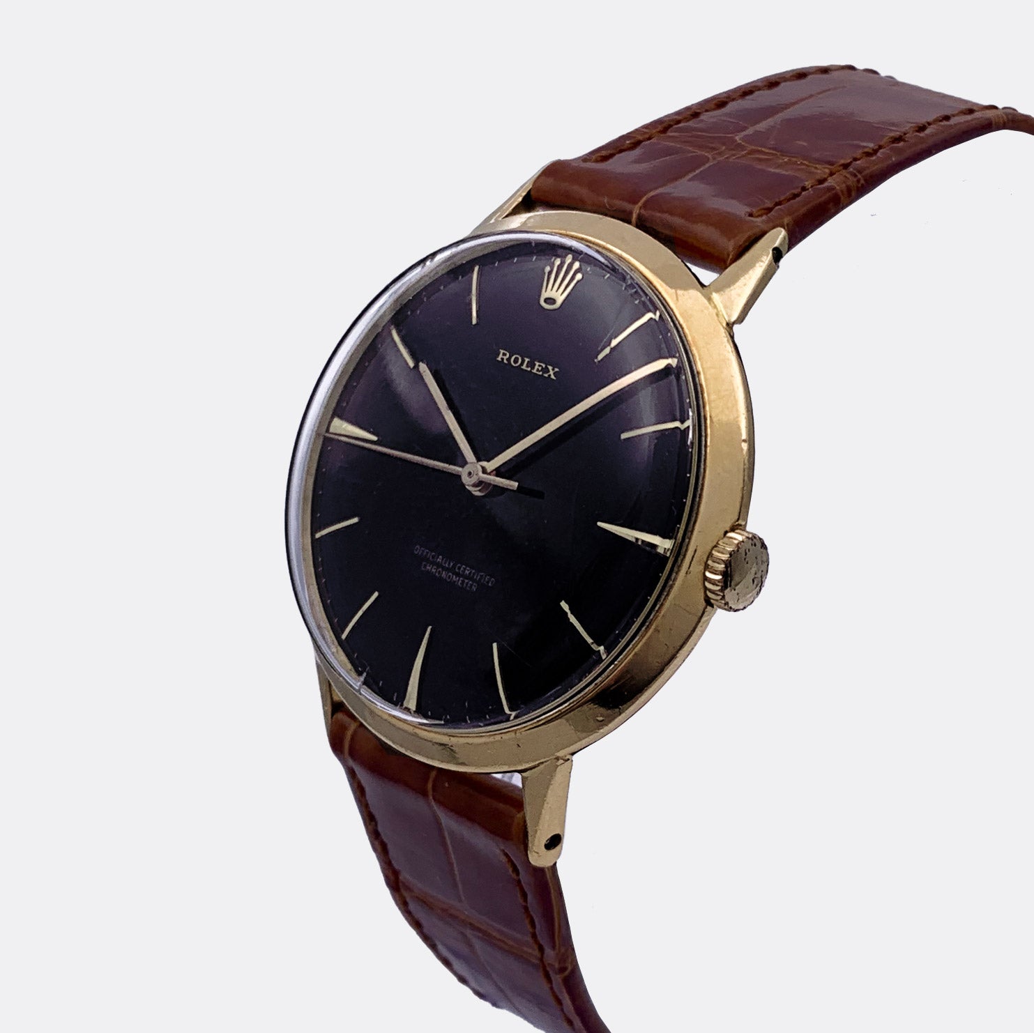 ROLEX | Super Jumbo Chronometer | Flying Saucer | 18K Yellow Gold | Black Gilt OCC Dial | Ref. 8940 | 1950s