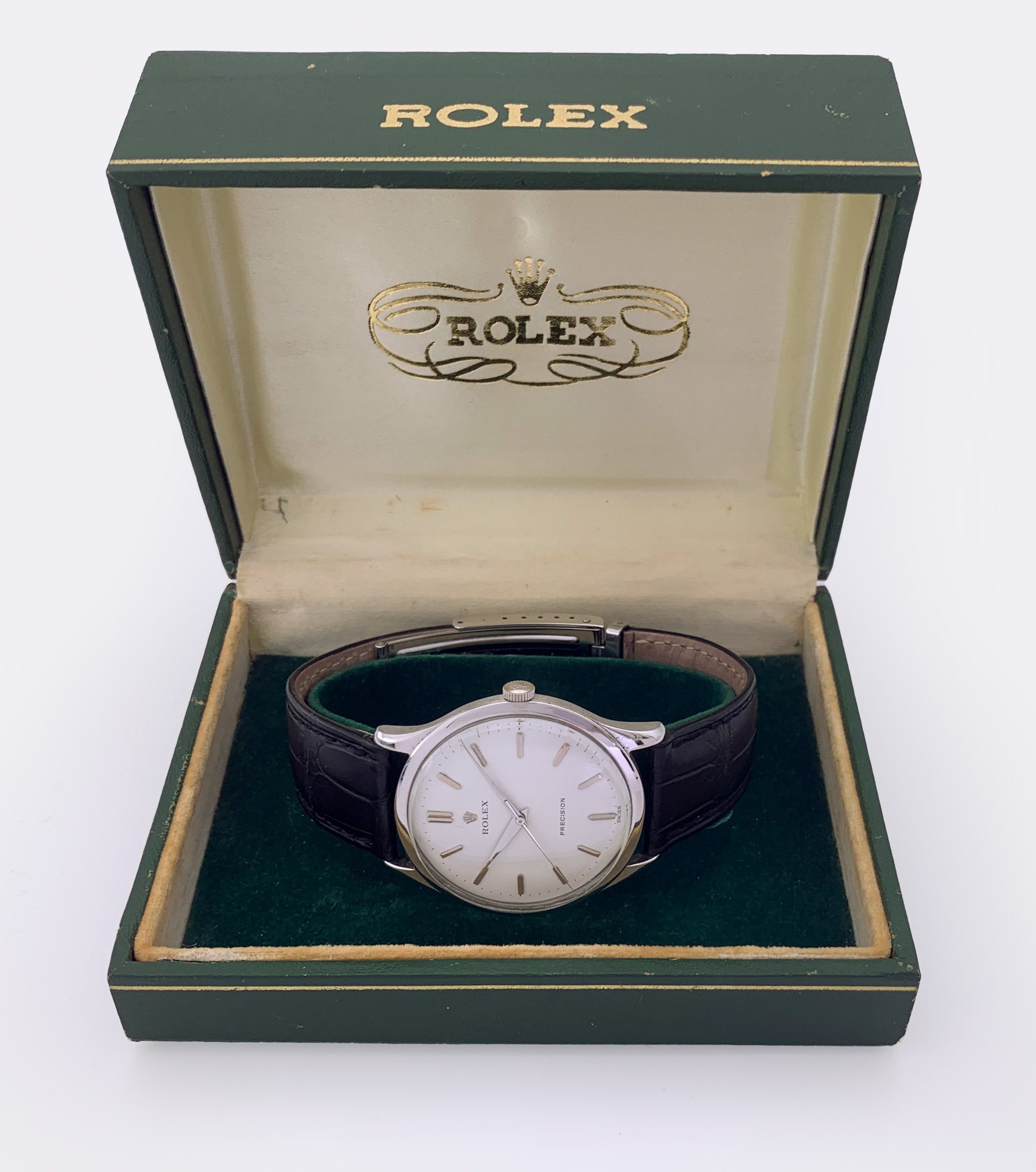ROLEX | Super Jumbo Purist Dresswatch | Pearl White Dial | Ref. 8029 | 1950s