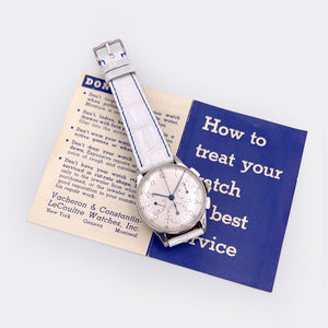 JAEGER & VACHERON | One-of-a-Kind | Prototyp | Chronograph | White Gold 750 | White in White | NOS | 1940s