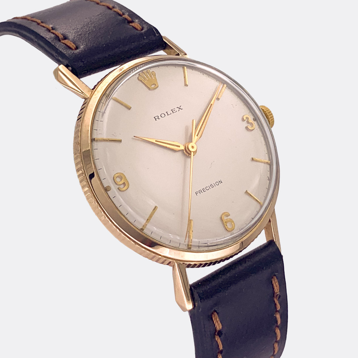 ROLEX | Precision | Dresswatch | Coin Edge | 9k Solid Gold | 3-6-9 Cream Dial | 1950s