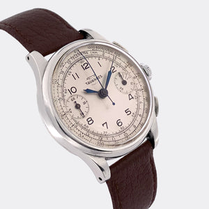 TAVANNES | Chronograph | Silver Dial | Blue Hands | 1940s