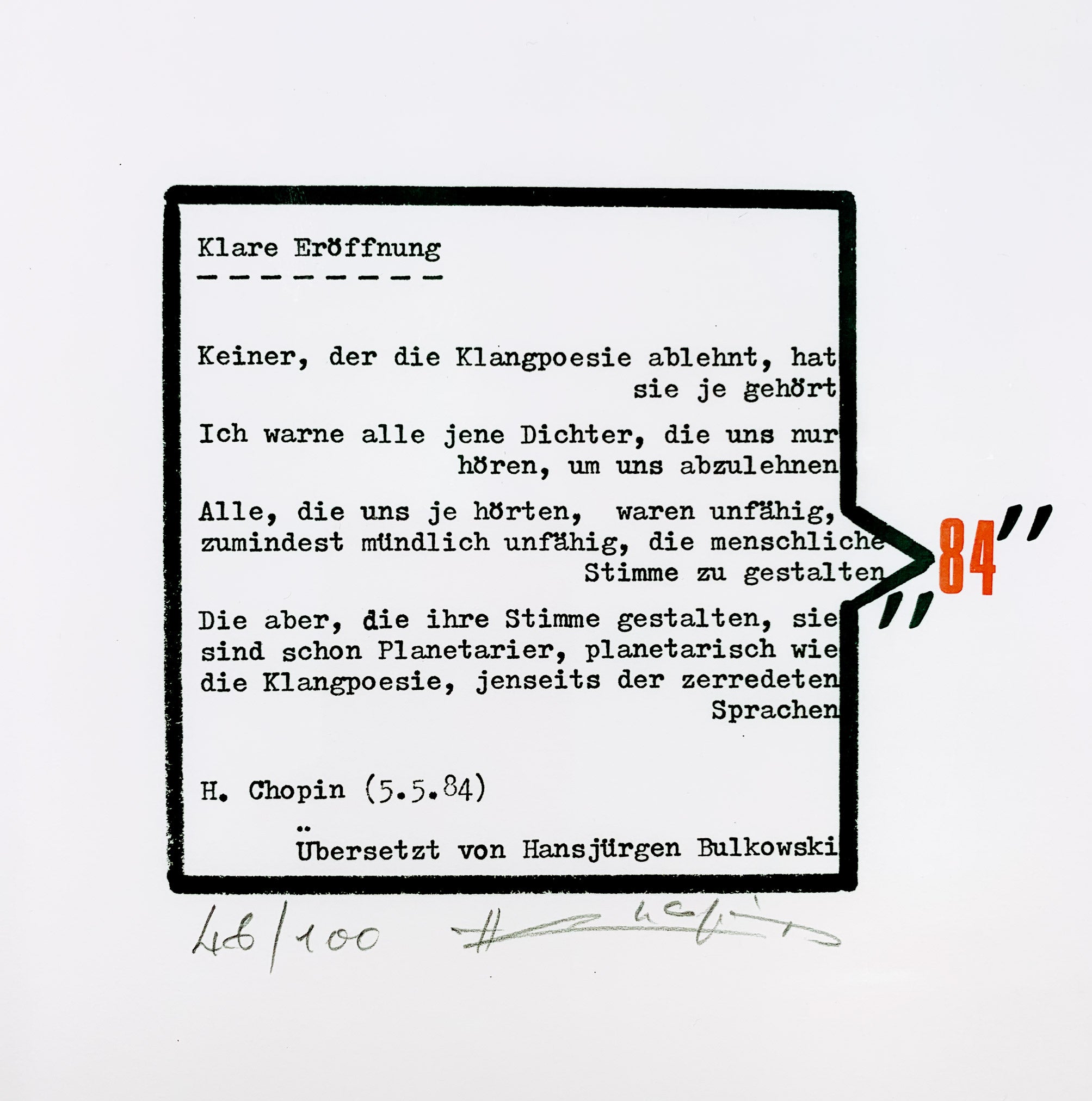 HENRI CHOPIN | Klangpoesie