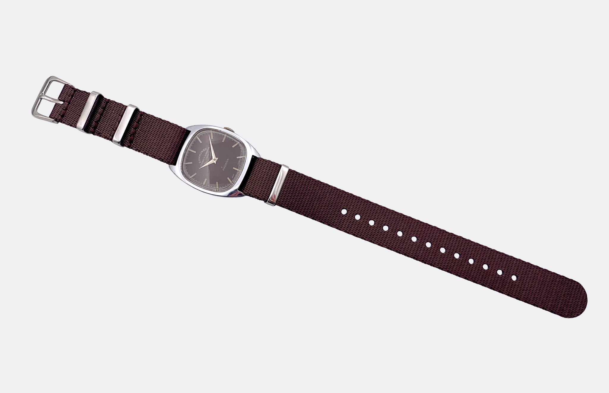 CUERVO Y SOBRINOS - LONGINES | Habana | Tonneau | Brown Dial | 1940s