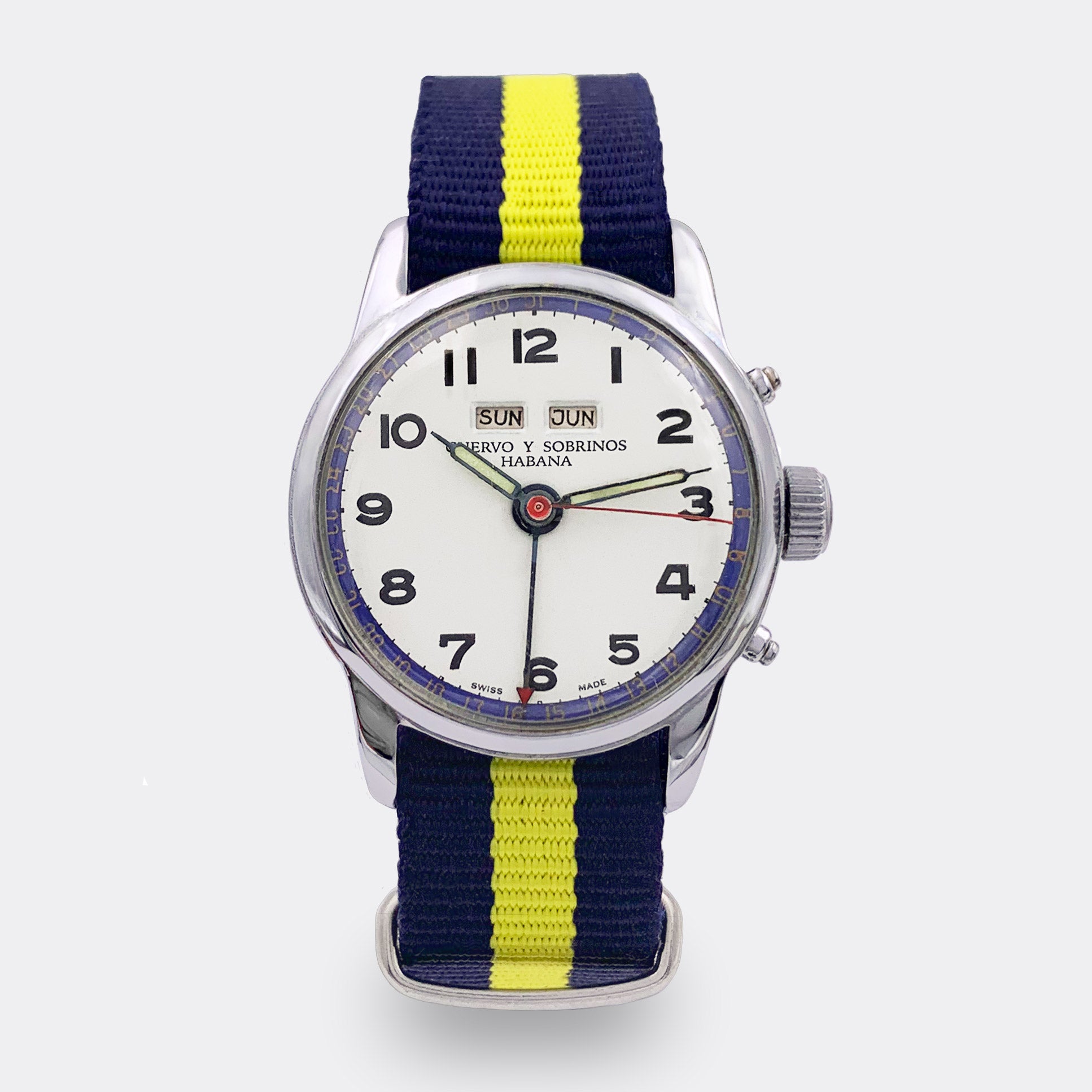 CUERVO Y SOBRINOS | Habana | Mid-Size Boy & Lady | Full Calendar | Triple Date | Red Second | 1950s