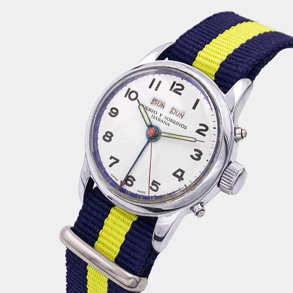CUERVO Y SOBRINOS | Habana | Mid-Size Boy & Lady | Full Calendar | Triple Date | Red Second | 1950s