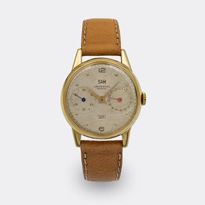 UNIVERSAL GENEVE | Dresswatch | Full Calender | Triple-Date & Small Second | 18K Solid YG | Ref. 11301 | 1940s