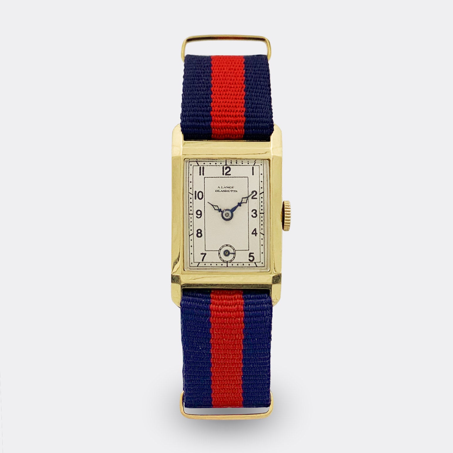 A. LANGE | Glashütte | Historical Watch | Rectangle | 14k Solid Yellow Gold | Silvered Dial | 1920s